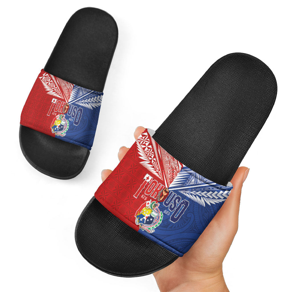 Tokouso Tonga Samoa Slide Sandals Proud of Brotherhood LT03 - Polynesian Pride