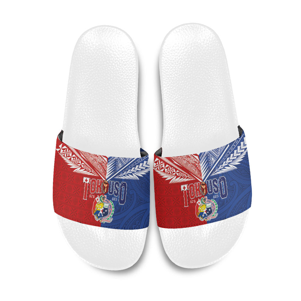 Tokouso Tonga Samoa Slide Sandals Proud of Brotherhood LT03 Multicolor - Polynesian Pride