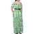 Hawaii Family Matching Off Shoulder Maxi Dress and Hawaiian Shirt Aloha Tropical Plants Tribal Pattern Green Version LT03 - Polynesian Pride