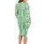 Hawaii Long Sleeve Bodycon Dress Aloha Tropical Plants Tribal Pattern Green Version LT03 - Polynesian Pride