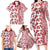 Hawaii Family Matching Long Sleeve Bodycon Dress and Hawaiian Shirt Aloha Tropical Plants Tribal Pattern Red Version LT03 - Polynesian Pride