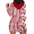 Hawaii Hoodie Dress Aloha Tropical Plants Tribal Pattern Red Version LT03 - Polynesian Pride