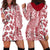 Hawaii Hoodie Dress Aloha Tropical Plants Tribal Pattern Red Version LT03 - Polynesian Pride