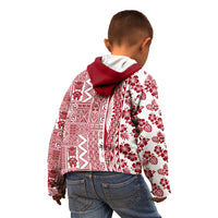 Hawaii Kid Hoodie Aloha Tropical Plants Tribal Pattern Red Version LT03 - Polynesian Pride
