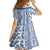Hawaii Family Matching Short Sleeve Bodycon Dress and Hawaiian Shirt Aloha Tropical Plants Tribal Pattern Blue Version LT03 - Polynesian Pride