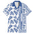 Hawaii Family Matching Short Sleeve Bodycon Dress and Hawaiian Shirt Aloha Tropical Plants Tribal Pattern Blue Version LT03 Dad's Shirt - Short Sleeve Blue - Polynesian Pride