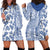 Hawaii Hoodie Dress Aloha Tropical Plants Tribal Pattern Blue Version LT03 - Polynesian Pride