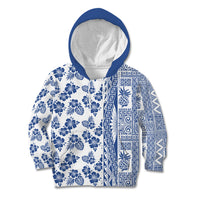 Hawaii Kid Hoodie Aloha Tropical Plants Tribal Pattern Blue Version LT03 Blue - Polynesian Pride