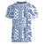 Hawaii Women V Neck T Shirt Aloha Tropical Plants Tribal Pattern Blue Version LT03 - Polynesian Pride
