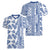 Hawaii Women V Neck T Shirt Aloha Tropical Plants Tribal Pattern Blue Version LT03 - Polynesian Pride
