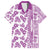 Hawaii Family Matching Long Sleeve Bodycon Dress and Hawaiian Shirt Aloha Tropical Plants Tribal Pattern Pink Version LT03 Dad's Shirt - Short Sleeve Pink - Polynesian Pride