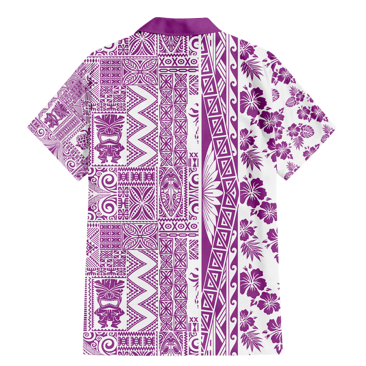 Hawaii Family Matching Mermaid Dress and Hawaiian Shirt Aloha Tropical Plants Tribal Pattern Pink Version LT03 - Polynesian Pride