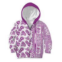 Hawaii Kid Hoodie Aloha Tropical Plants Tribal Pattern Pink Version LT03 - Polynesian Pride