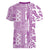 Hawaii Women V Neck T Shirt Aloha Tropical Plants Tribal Pattern Pink Version LT03 - Polynesian Pride