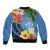 Kosrae Constitution Day Bomber Jacket Hibiscus Mix Maori Tattoo Pattern LT03 - Polynesian Pride