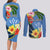 Kosrae Constitution Day Couples Matching Long Sleeve Bodycon Dress and Long Sleeve Button Shirt Hibiscus Mix Maori Tattoo Pattern LT03 - Polynesian Pride