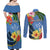 Kosrae Constitution Day Couples Matching Off Shoulder Maxi Dress and Long Sleeve Button Shirt Hibiscus Mix Maori Tattoo Pattern LT03 - Polynesian Pride