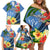 Kosrae Constitution Day Family Matching Off Shoulder Short Dress and Hawaiian Shirt Hibiscus Mix Maori Tattoo Pattern LT03 - Polynesian Pride