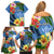 Kosrae Constitution Day Family Matching Off Shoulder Short Dress and Hawaiian Shirt Hibiscus Mix Maori Tattoo Pattern LT03 - Polynesian Pride