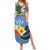 Kosrae Constitution Day Family Matching Summer Maxi Dress and Hawaiian Shirt Hibiscus Mix Maori Tattoo Pattern LT03 Mom's Dress Blue - Polynesian Pride