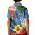 Kosrae Constitution Day Kid Polo Shirt Hibiscus Mix Maori Tattoo Pattern LT03 - Polynesian Pride