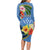 Kosrae Constitution Day Long Sleeve Bodycon Dress Hibiscus Mix Maori Tattoo Pattern LT03 - Polynesian Pride