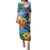 Kosrae Constitution Day Puletasi Hibiscus Mix Maori Tattoo Pattern LT03 Long Dress Blue - Polynesian Pride