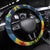 Kosrae Constitution Day Steering Wheel Cover Hibiscus Mix Maori Tattoo Pattern LT03 Universal Fit Blue - Polynesian Pride