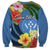 Kosrae Constitution Day Sweatshirt Hibiscus Mix Maori Tattoo Pattern LT03 - Polynesian Pride