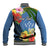 Kosrae Baseball Jacket Hibiscus Mix Maori Tattoo Pattern LT03 - Polynesian Pride