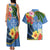 Kosrae Couples Matching Tank Maxi Dress and Hawaiian Shirt Hibiscus Mix Maori Tattoo Pattern LT03 - Polynesian Pride