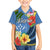 Kosrae Family Matching Off Shoulder Short Dress and Hawaiian Shirt Hibiscus Mix Maori Tattoo Pattern LT03 Son's Shirt Blue - Polynesian Pride