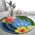 Kosrae Round Carpet Hibiscus Mix Maori Tattoo Pattern LT03 - Polynesian Pride