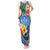 Kosrae Tank Maxi Dress Hibiscus Mix Maori Tattoo Pattern LT03 Women Blue - Polynesian Pride