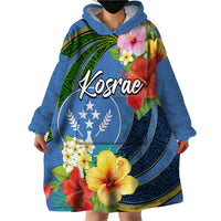 Kosrae Wearable Blanket Hoodie Hibiscus Mix Maori Tattoo Pattern LT03 - Polynesian Pride
