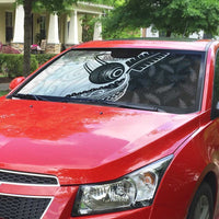Personalised Aotearoa Lawn Bowls Auto Sun Shade Maori and Silver Fern Half Style LT03 - Polynesian Pride