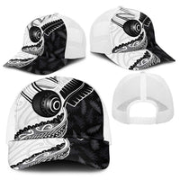 Aotearoa Lawn Bowls Baseball Net Cap Maori and Silver Fern Half Style - Polynesian Pride