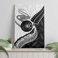 Personalised Aotearoa Lawn Bowls Canvas Wall Art Maori and Silver Fern Half Style LT03 - Polynesian Pride