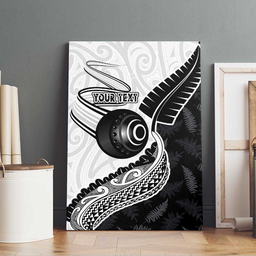 Personalised Aotearoa Lawn Bowls Canvas Wall Art Maori and Silver Fern Half Style LT03 - Polynesian Pride