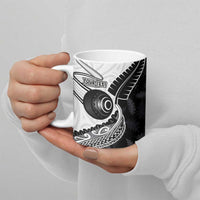 Personalised Aotearoa Lawn Bowls Ceramic Mug Maori and Silver Fern Half Style - Polynesian Pride