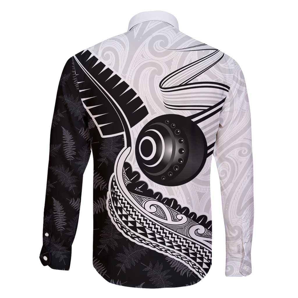 Personalised Aotearoa Lawn Bowls Family Matching Long Sleeve Bodycon Dress and Hawaiian Shirt Maori and Silver Fern Half Style LT03 - Polynesian Pride