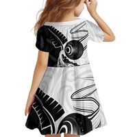 Personalised Aotearoa Lawn Bowls Kid Short Sleeve Dress Maori and Silver Fern Half Style - Polynesian Pride