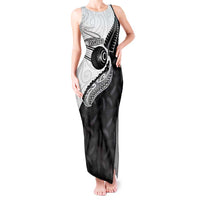 Personalised Aotearoa Lawn Bowls Tank Maxi Dress Maori and Silver Fern Half Style - Polynesian Pride