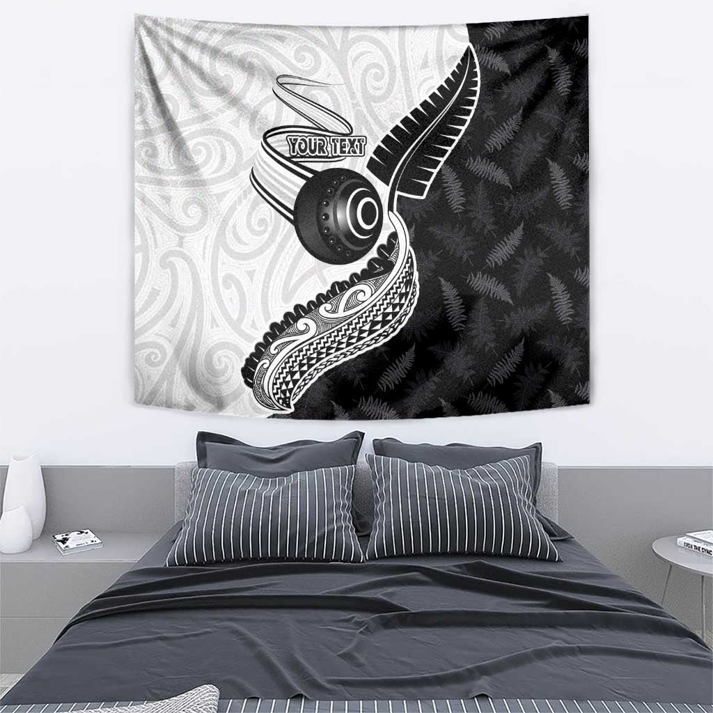 Personalised Aotearoa Lawn Bowls Tapestry Maori and Silver Fern Half Style LT03 - Polynesian Pride