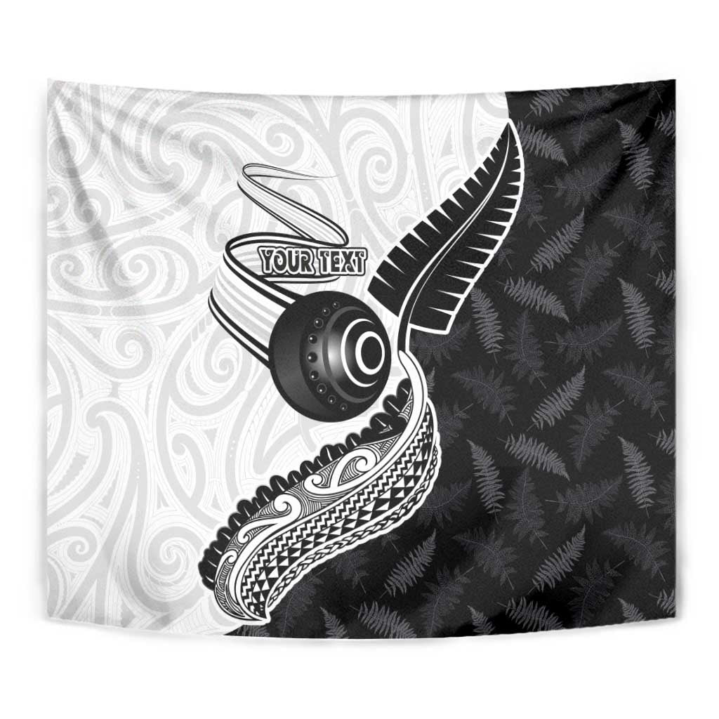 Personalised Aotearoa Lawn Bowls Tapestry Maori and Silver Fern Half Style LT03 - Polynesian Pride