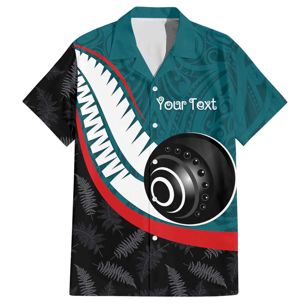 Personalised Aotearoa Lawn Bowls Hawaiian Shirt Maori and Silver Fern Sporty Style Teal Color LT03 Teal - Polynesian Pride