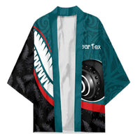 Personalised Aotearoa Lawn Bowls Kimono Maori and Silver Fern Sporty Style Teal Color LT03 Unisex Teal - Polynesian Pride