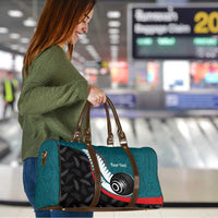 Personalised Aotearoa Lawn Bowls Travel Bag Maori and Silver Fern Sporty Style Teal Color LT03 - Polynesian Pride