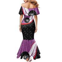 Personalised Aotearoa Lawn Bowls Family Matching Mermaid Dress and Hawaiian Shirt Maori and Silver Fern Sporty Style Pink Color LT03 - Polynesian Pride