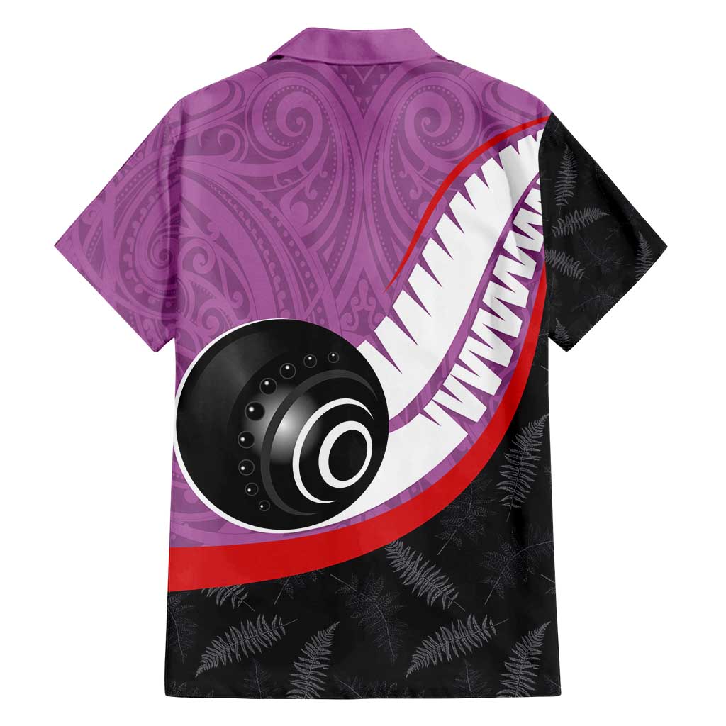 Personalised Aotearoa Lawn Bowls Family Matching Tank Maxi Dress and Hawaiian Shirt Maori and Silver Fern Sporty Style Pink Color LT03 - Polynesian Pride